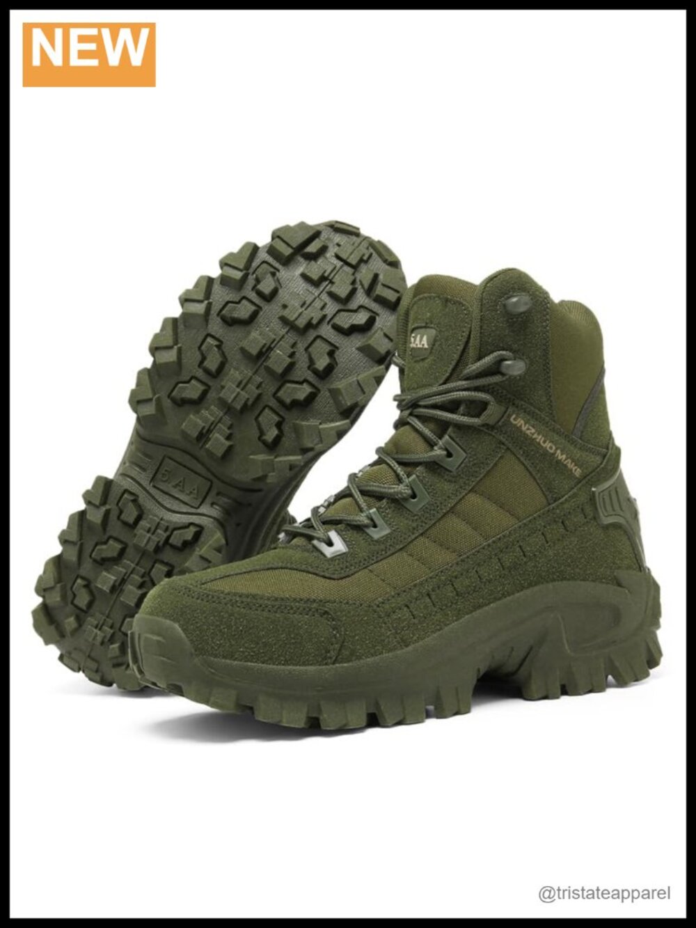 Men's Tactical High-Top Lace-Up Combat Boots PU Nylon Hiking Mountaineering